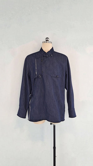 Natural-Blend Denim Tang Jacket — 26001 — view 4