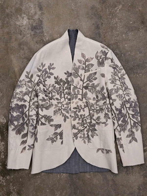 Eco-Print Reversible Cross Collar Jacket — 26002 — view 10
