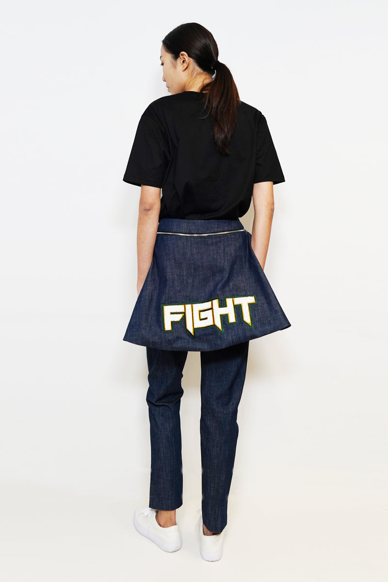 FIGHT Embroidery Denim Pants