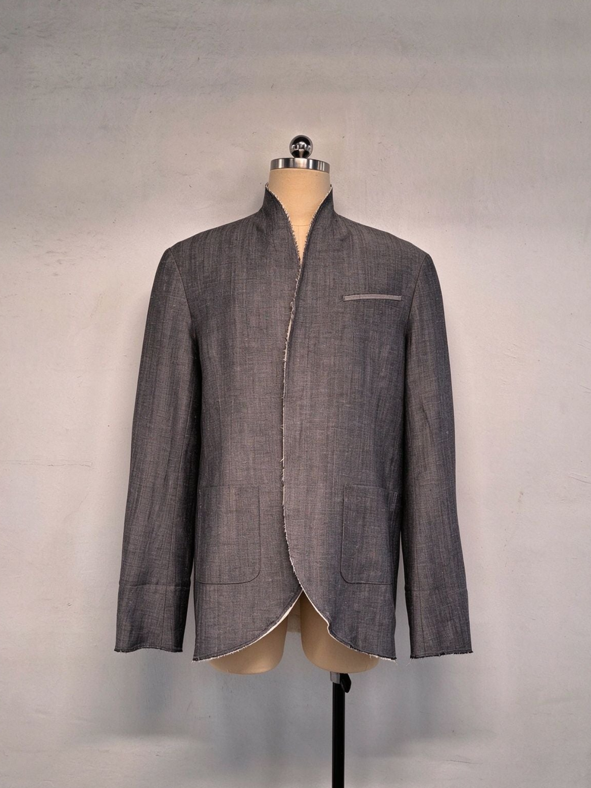 Eco-Print Reversible Cross Collar Jacket