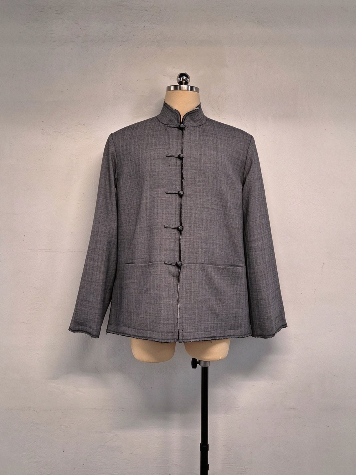 Wool-Blend Denim Reversible Tang Jacket