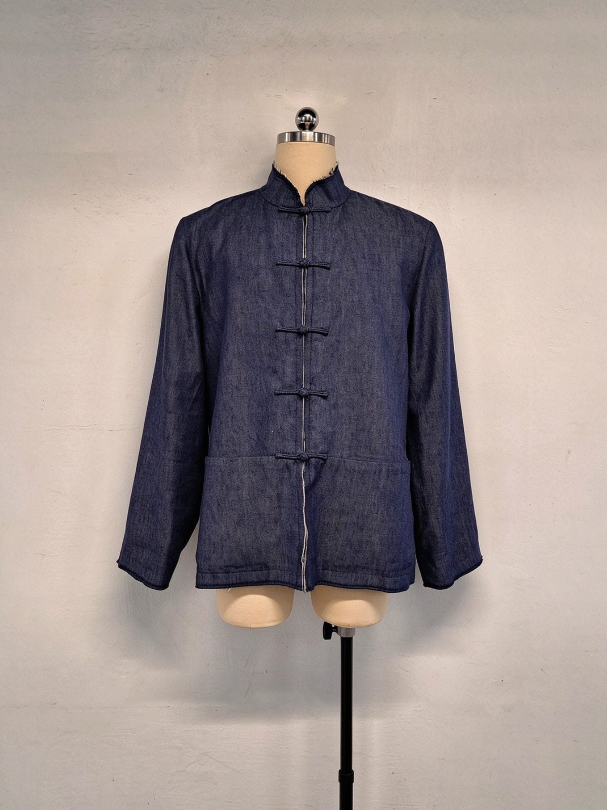 Wool-Blend Denim Reversible Tang Jacket