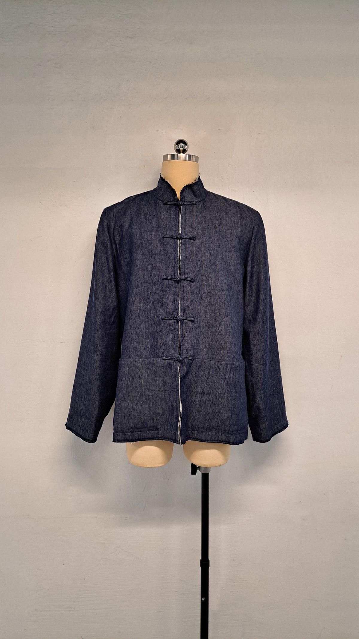 Wool-Blend Denim Tang Reversible Jacket