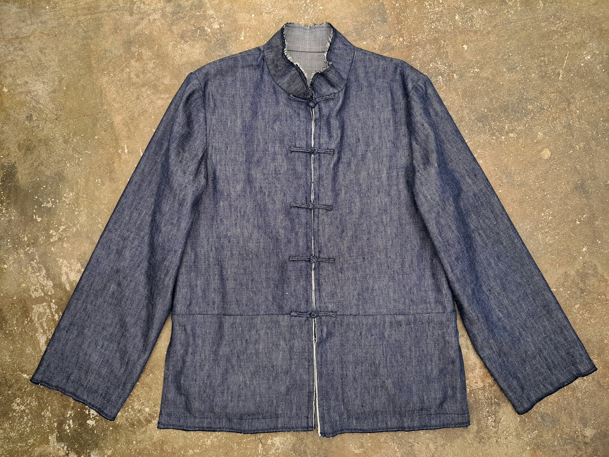 Wool-Blend Denim Tang Reversible Jacket