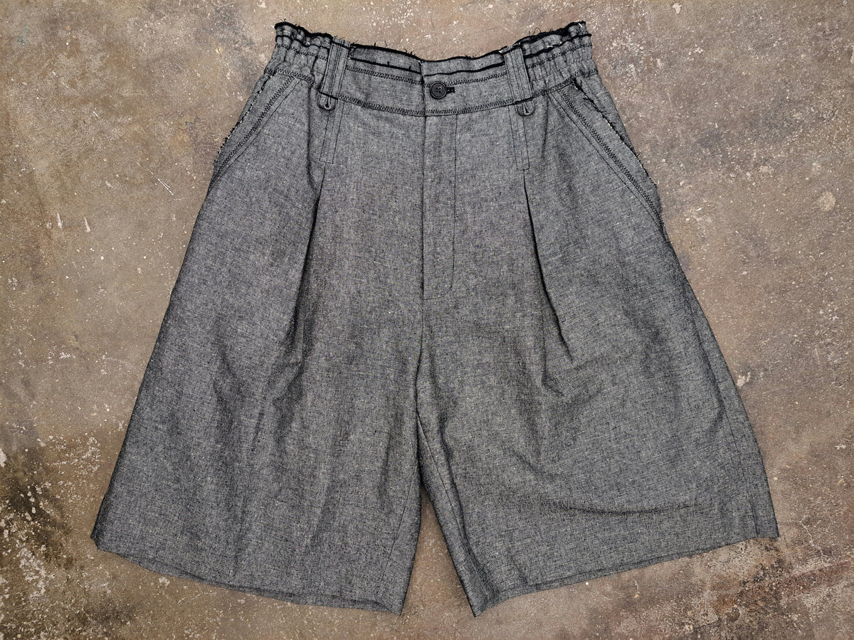 Linen-Blend Wide-Leg Shorts