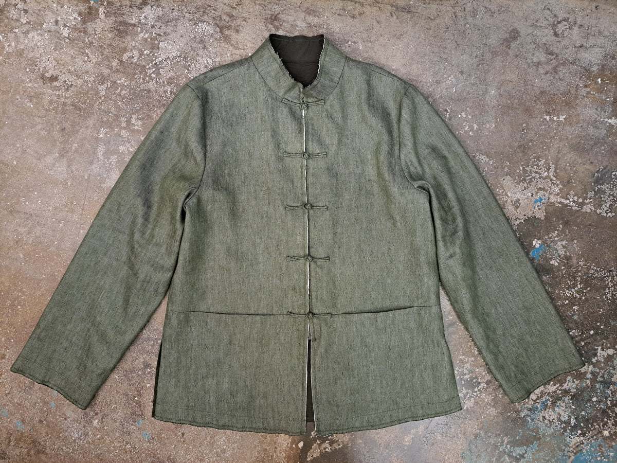 Wool-Blend Denim Tang Reversible Jacket