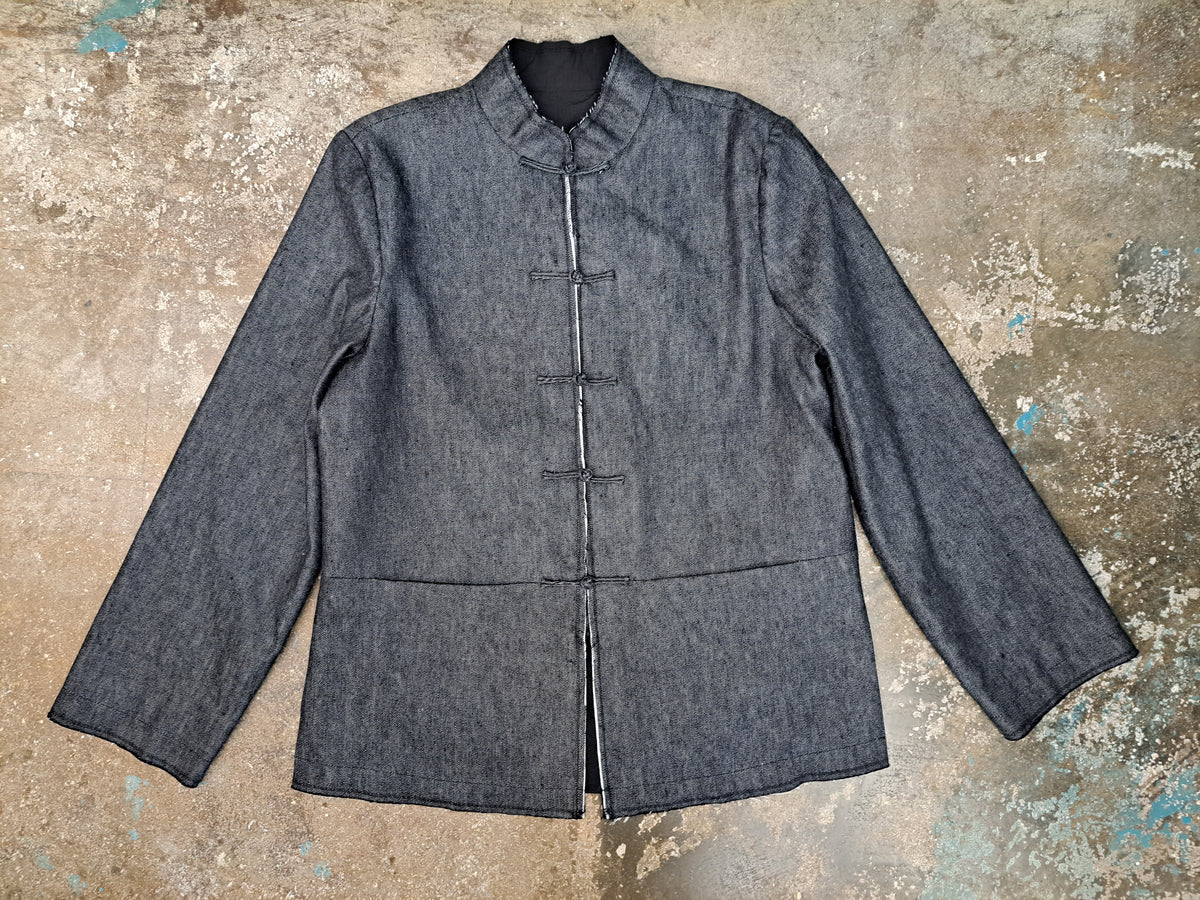Wool-Blend Denim Tang Reversible Jacket
