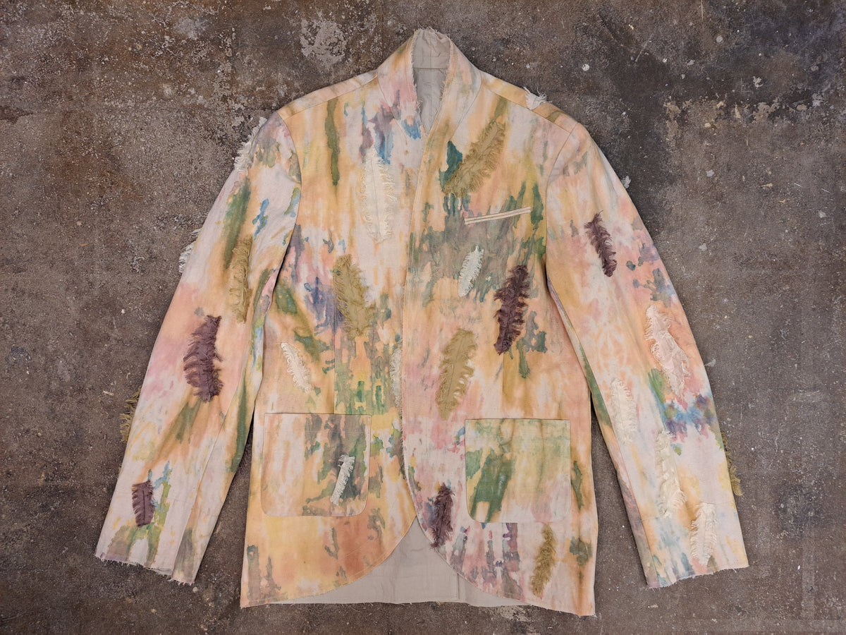 Artisanal Feather Botanical Dye Reversible Jacket
