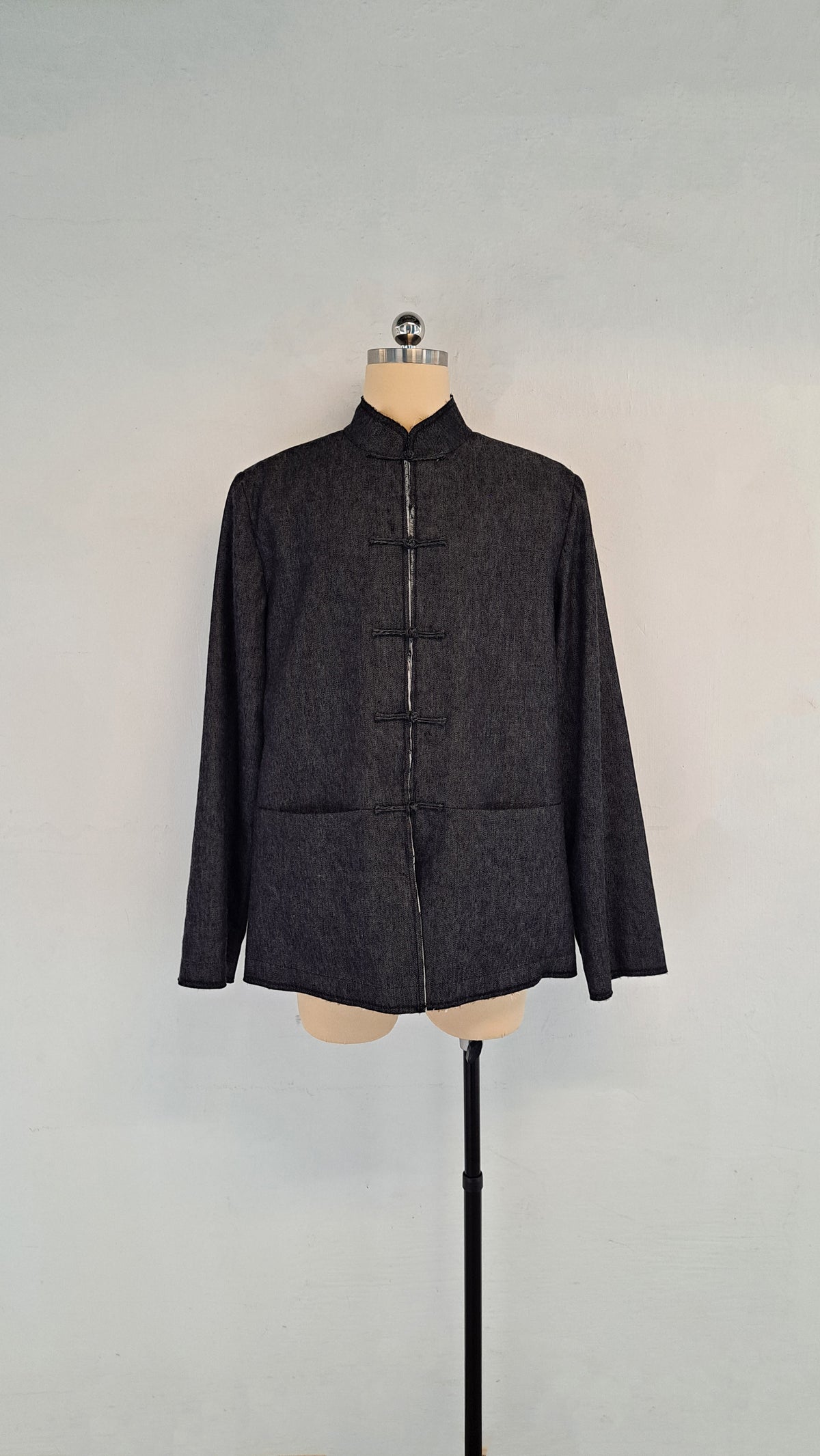 Wool-Blend Denim Tang Reversible Jacket