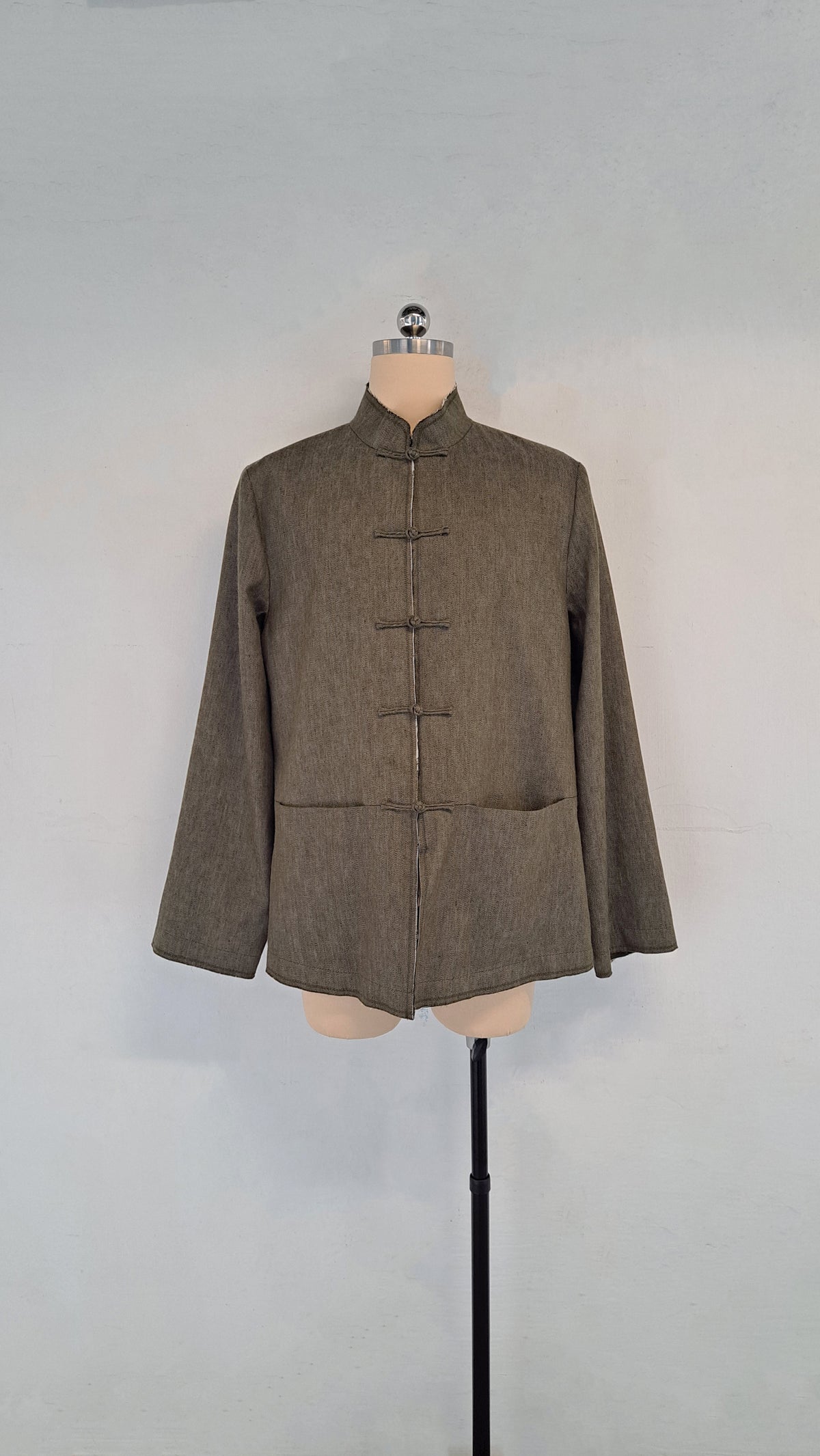 Wool-Blend Denim Tang Reversible Jacket