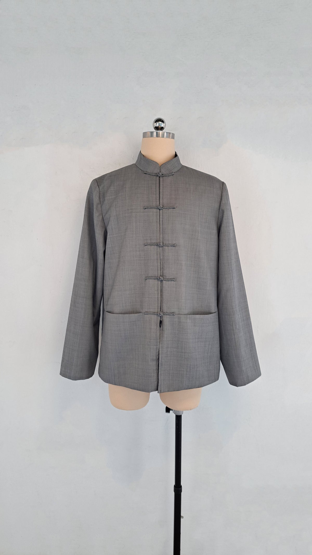 Zippered Wool-Bkend Reversible Tang Jacket