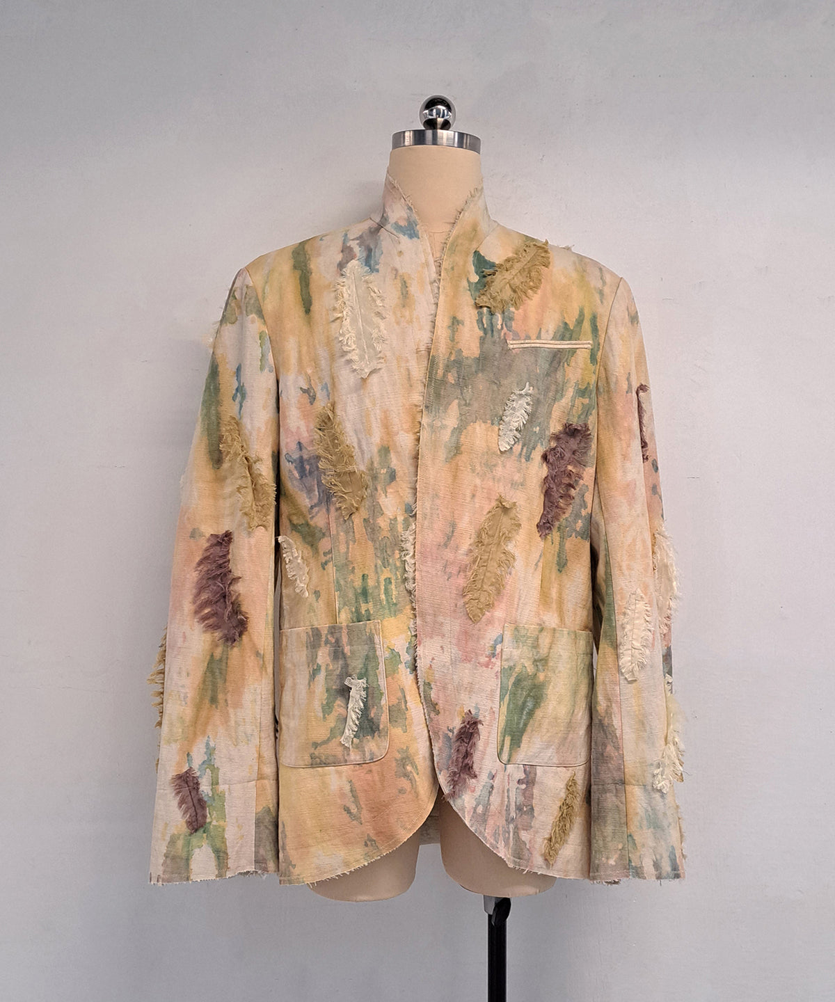 Artisanal Feather Botanical Dye Reversible Jacket