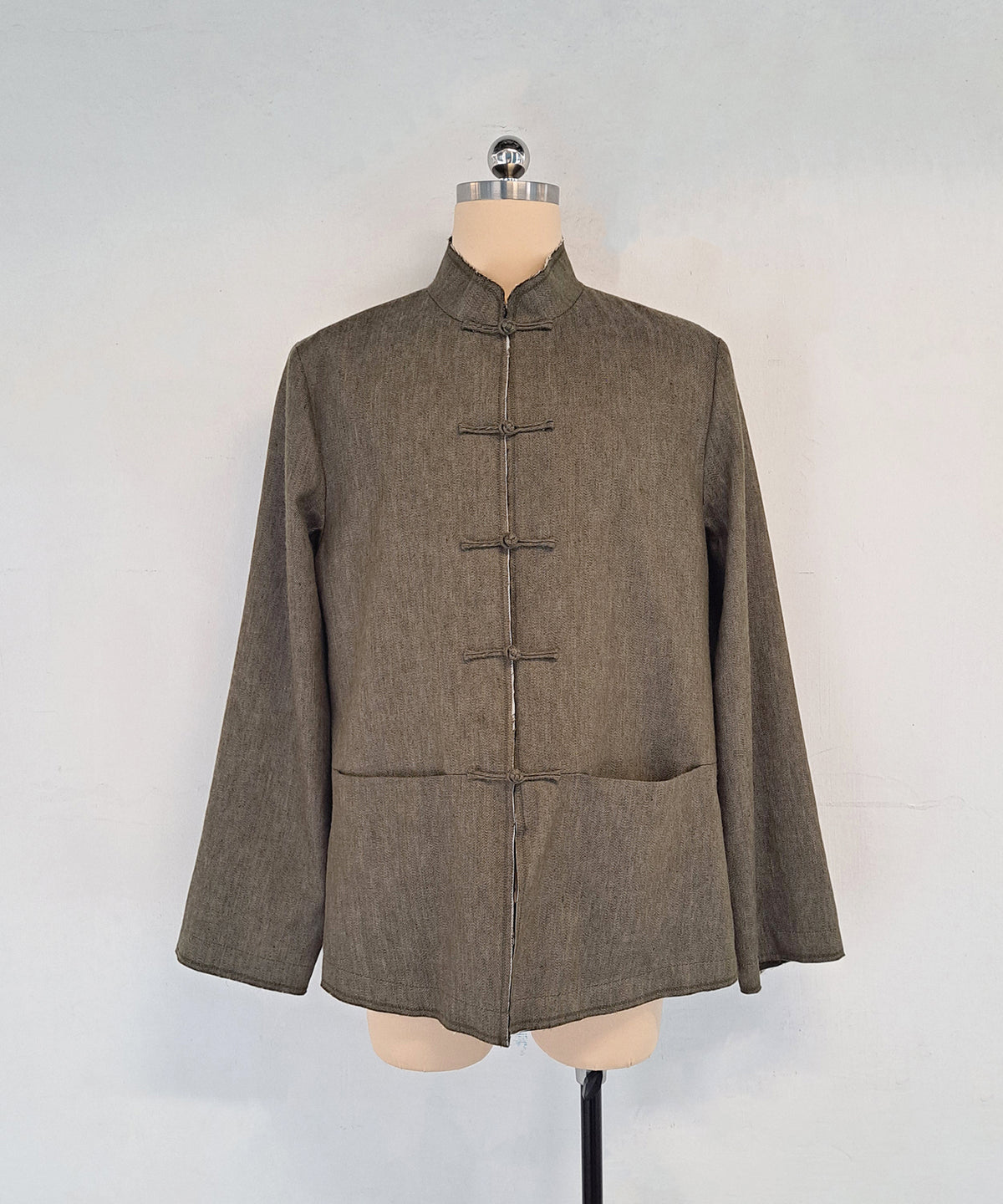 Wool-Blend Denim Reversible Tang Jacket