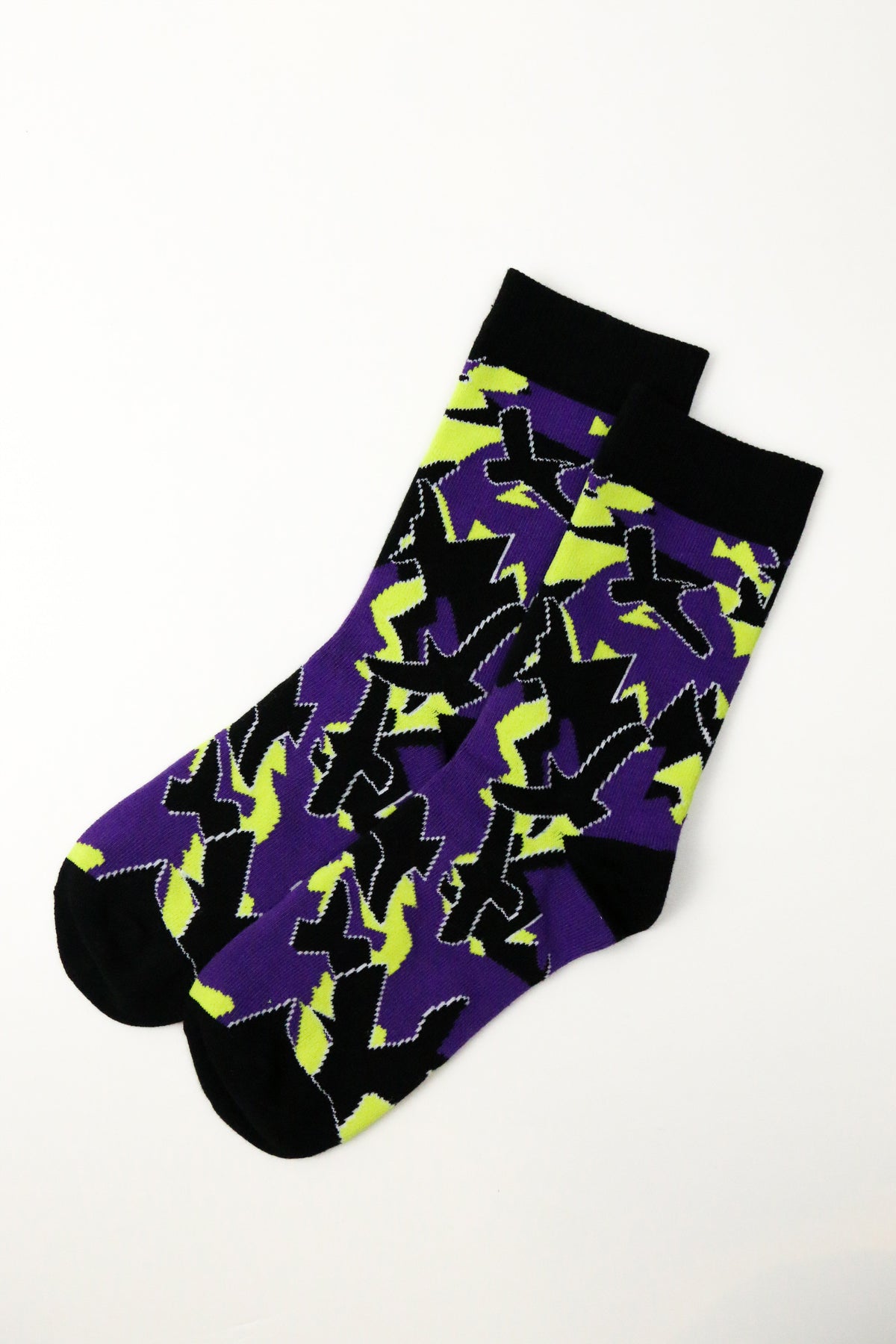 Color Blocking Bird Strip Socks