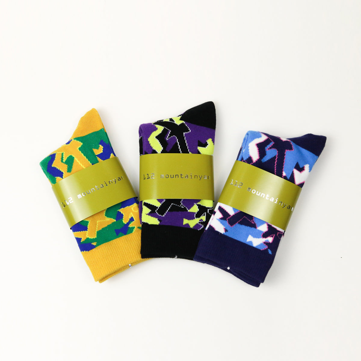 Color Blocking Bird Strip Socks