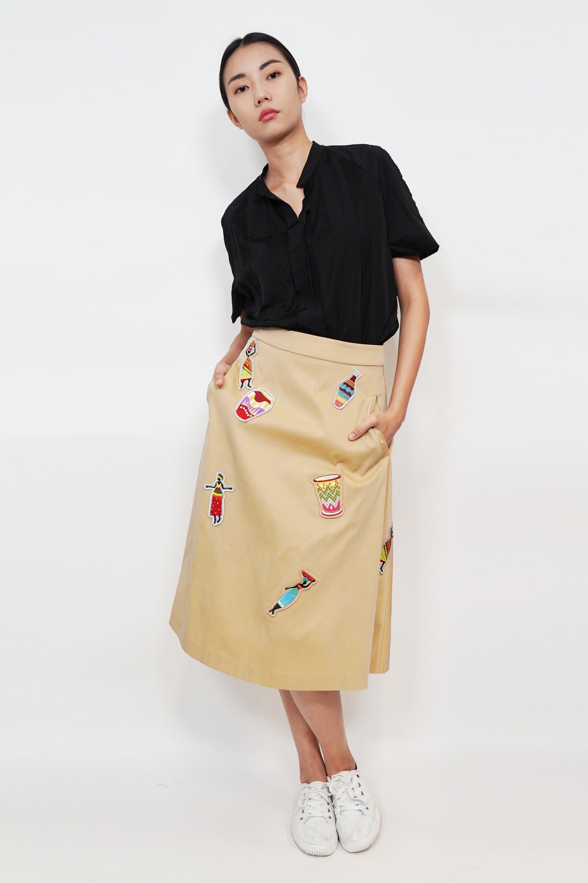 Embroidery Patch Skirt