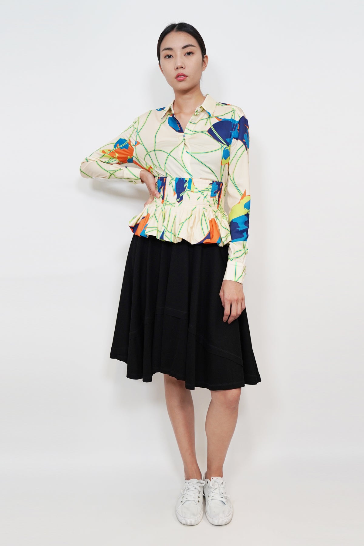 Floral Print Frill Detail Corset