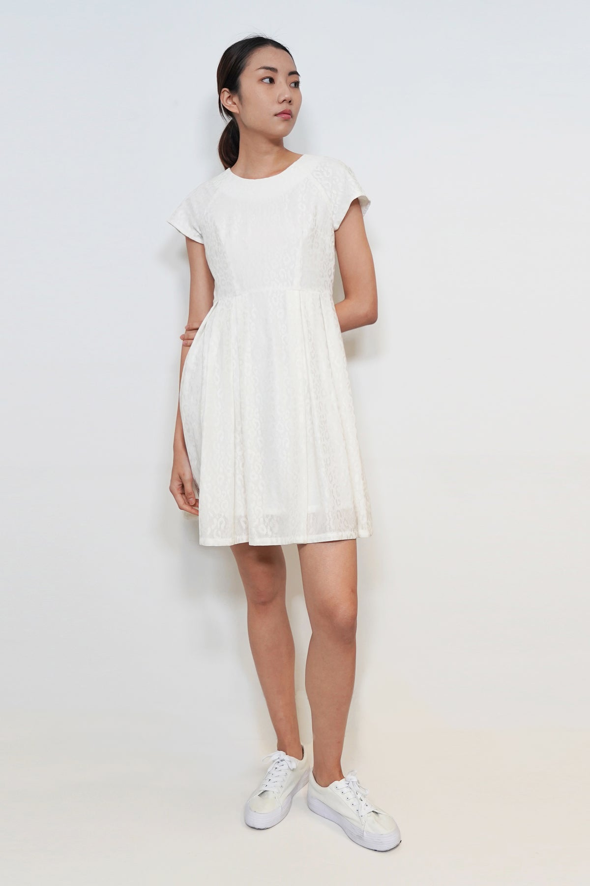 Pleated Lace Dress