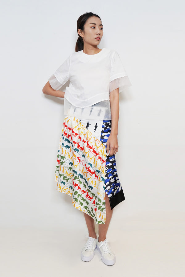 Print Mixture Skirt