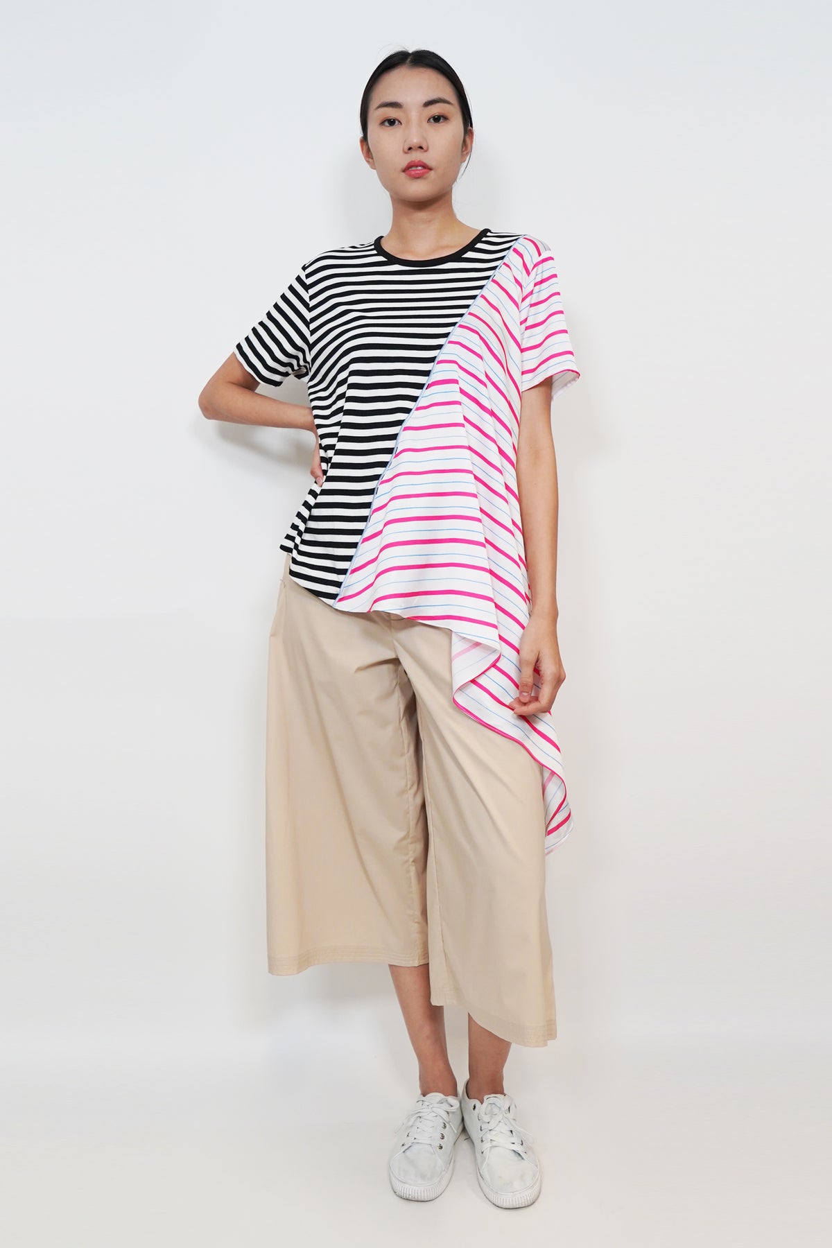 Irregular Stripe Print T-Shirt