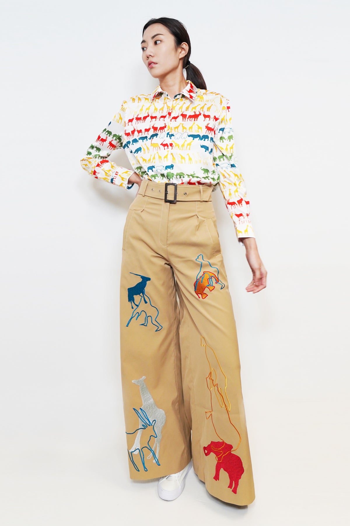 Animal Stripe Print Blouse