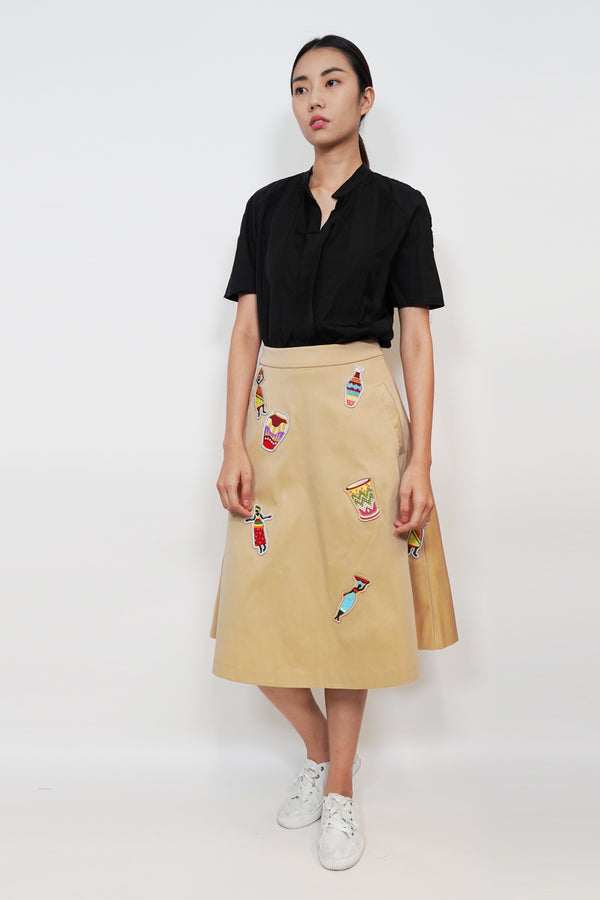 Embroidery Patch Skirt