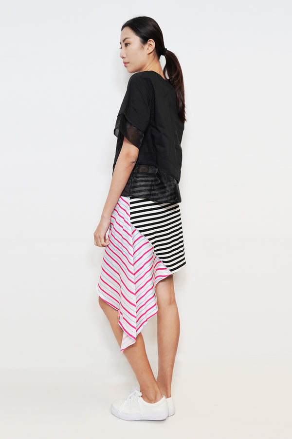 Irregular Stripe Print Skirt
