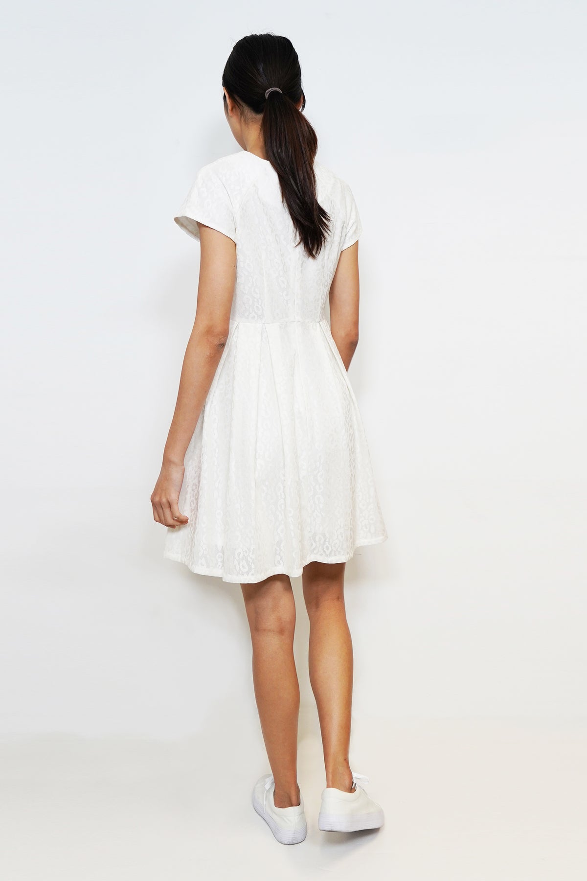 Pleated Lace Dress