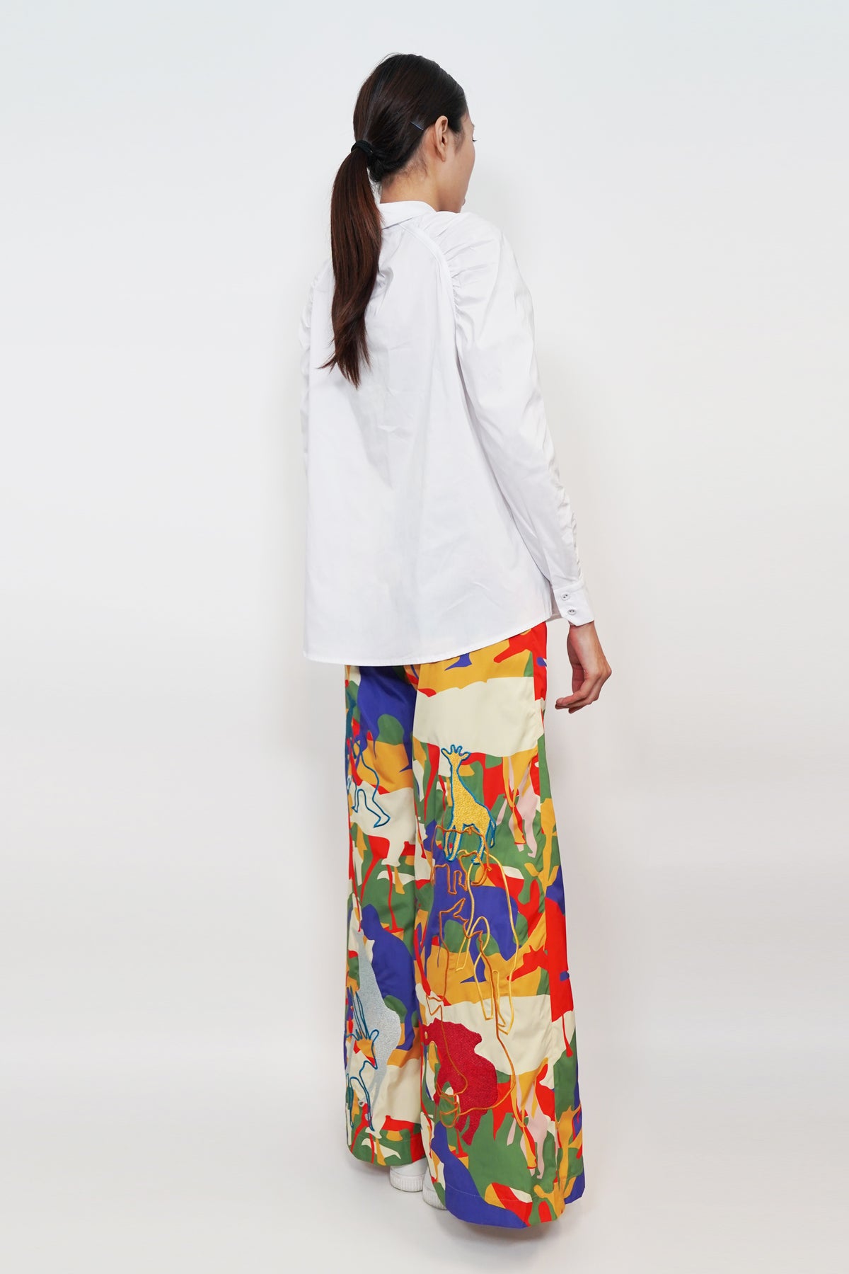 Gathered Raglan Sleeves Blouse