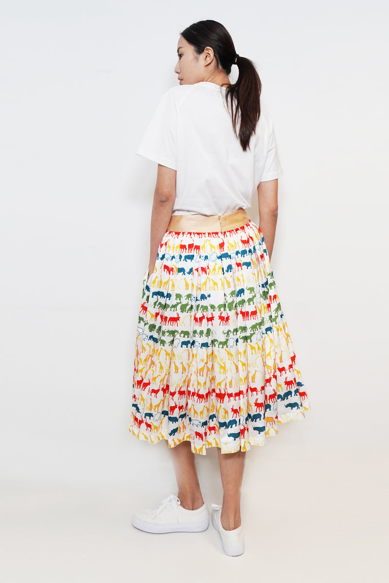 Animal Stripe Print Skirt