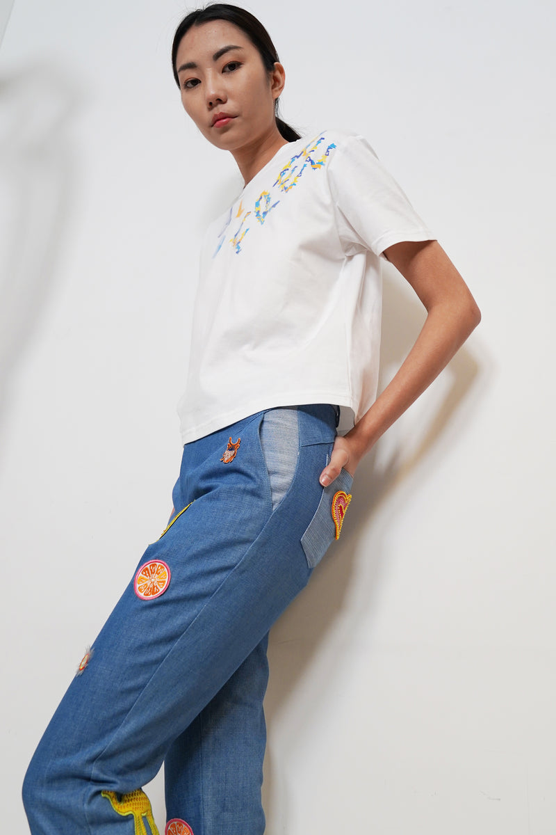 Embroidery Badge Pants