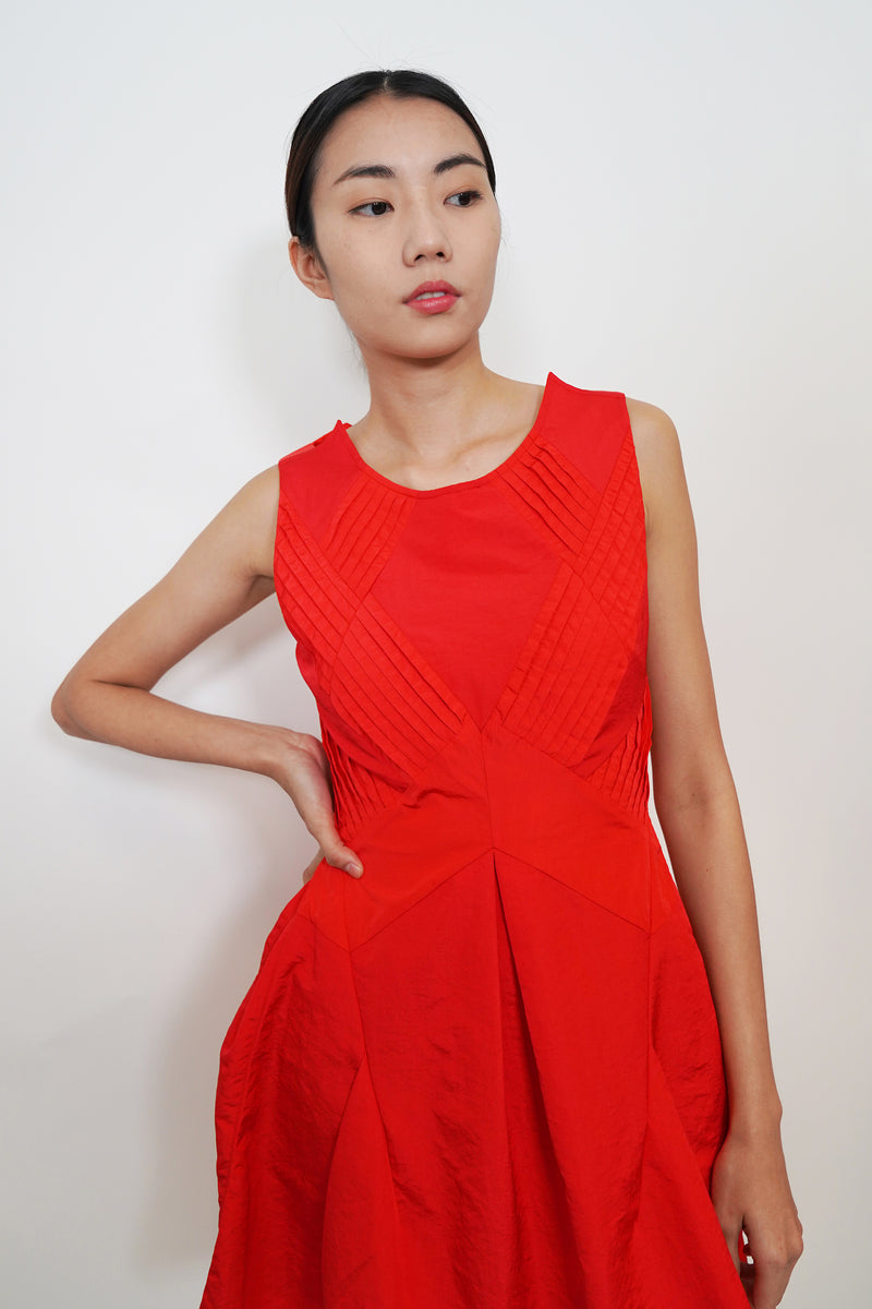 Structural Pleated Dress