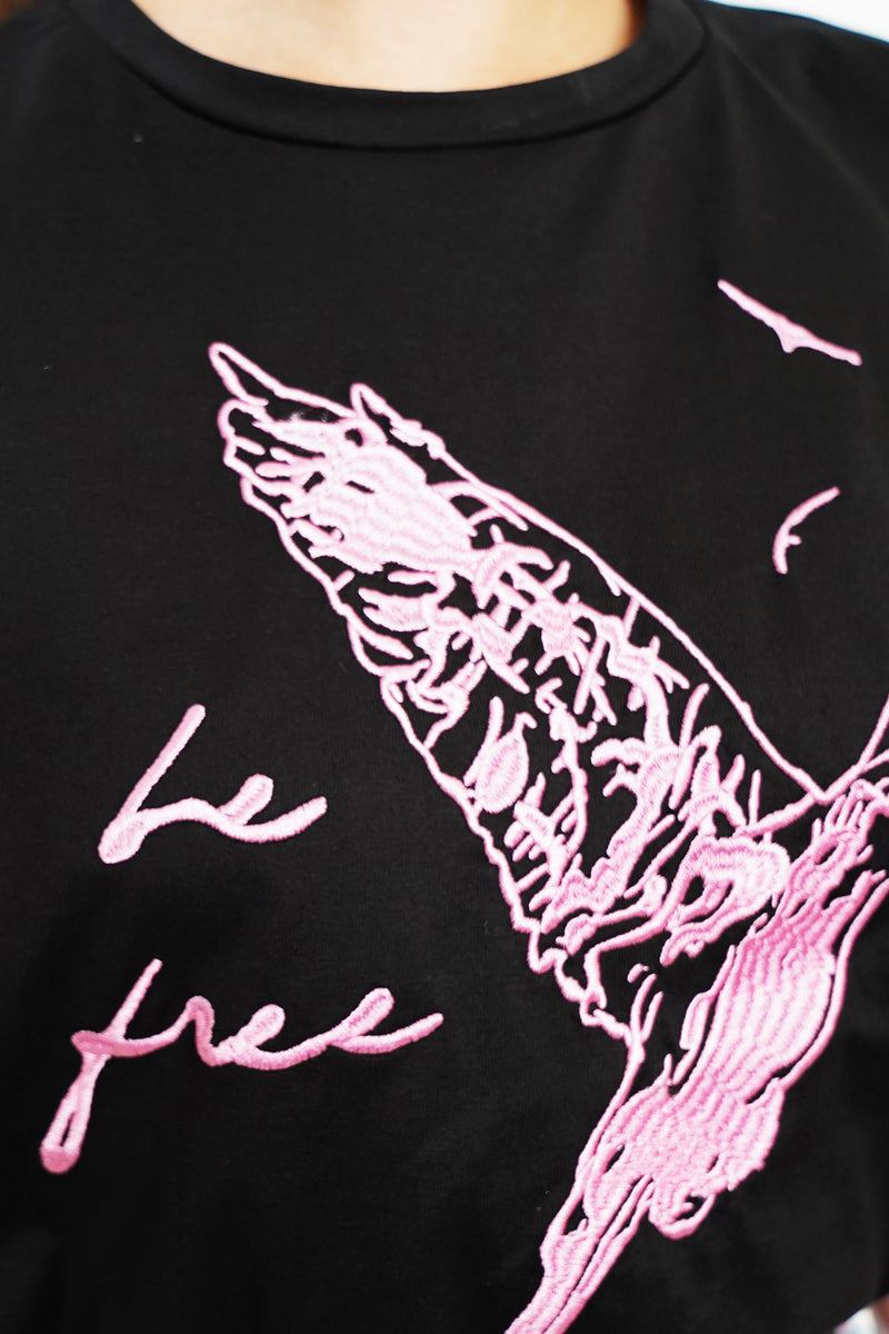 "Be Free" Embriodery  T-Shirt