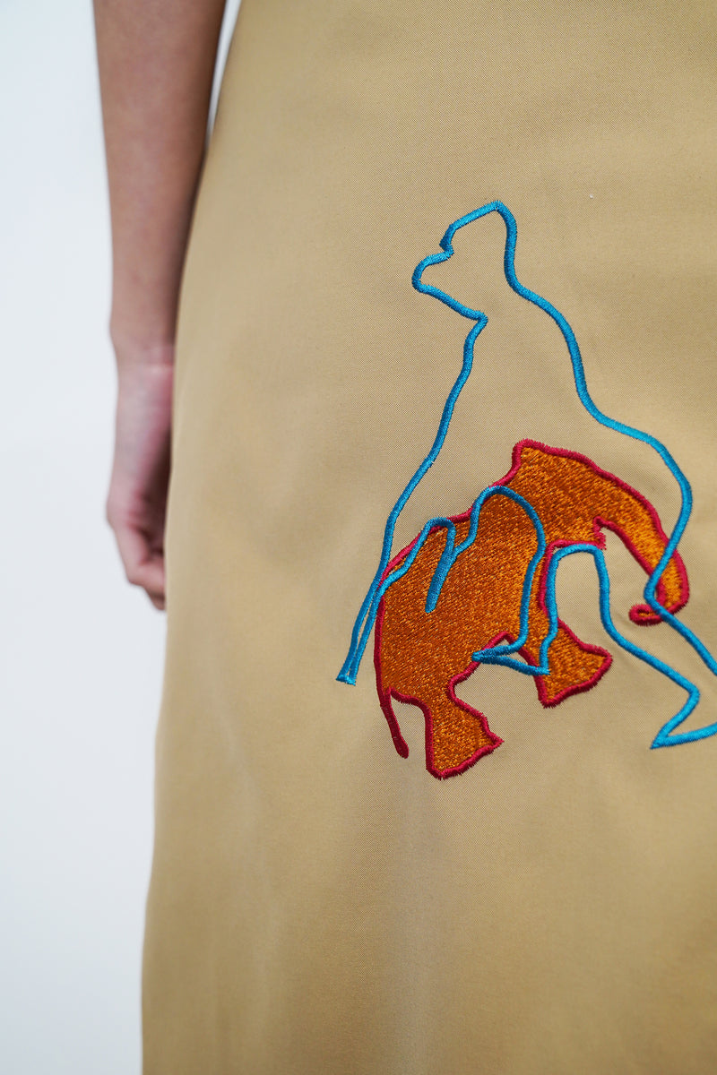 Animal Embroidery Pencil Skirt