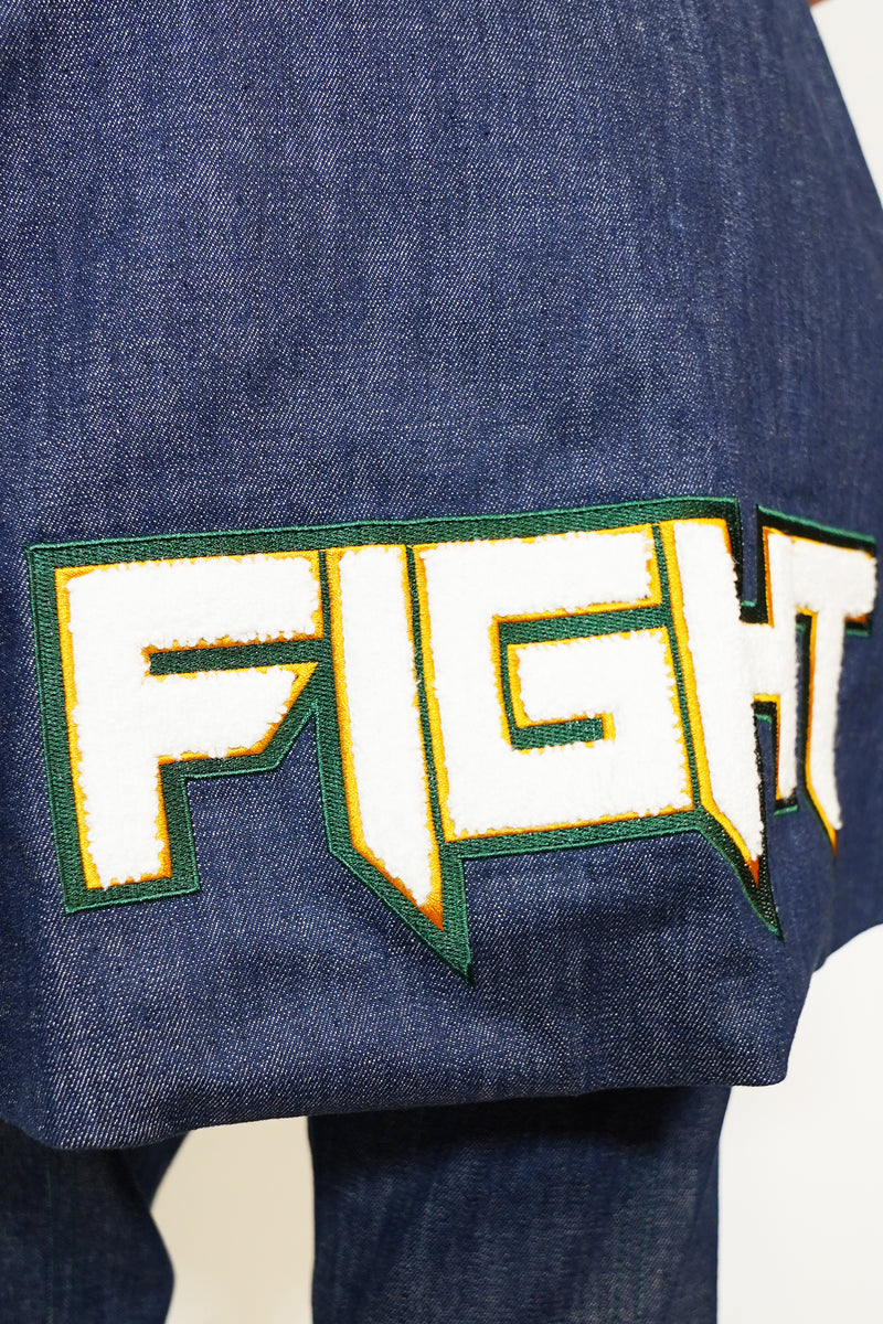 FIGHT Embroidery Denim Pants